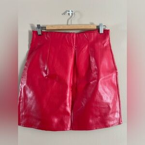 Red Women's Leather Skirt